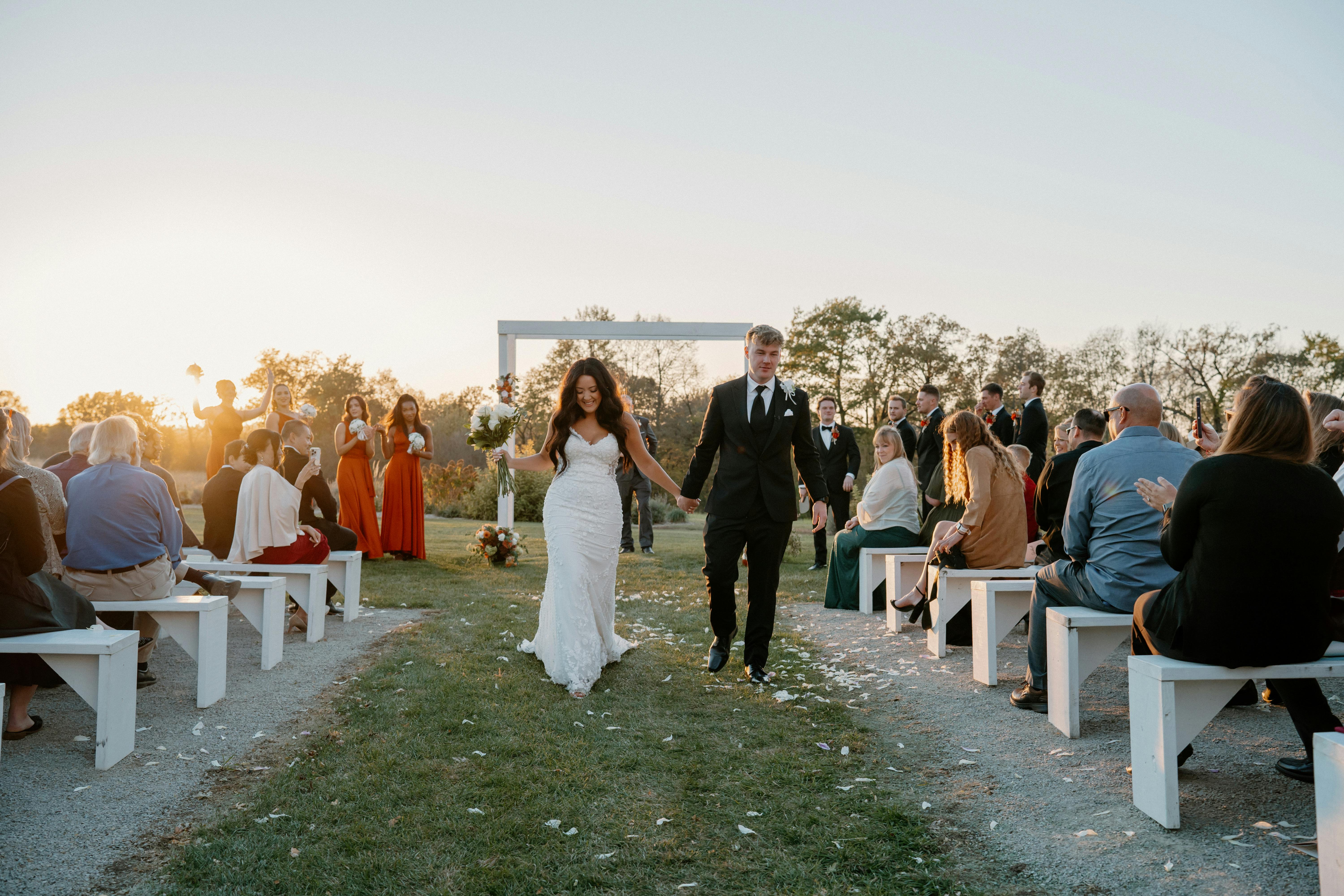 Wedding ceremony aisle - memorial coin helps honor deceased loved ones on wedding day
